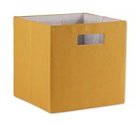 DII Cube de rangement pliable en polyester, solide, léger et durable, grand carré, 33 x 33 x 33 cm, miel doré