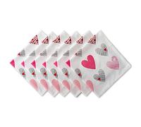 DII Décoration de Table de Saint-Valentin, Ensemble de Serviettes de Table, 50,8 x 50,8 cm, Collage de cœurs, 6 pièces
