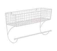DII Décoration Rustique de Salle de Bain, Rangement en métal, Grande Barre Porte-Serviettes, Blanc Antique