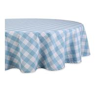 DII Dessous de Table, Coton, Blanc et Bleu Clair., Tablecloth, 70" Round