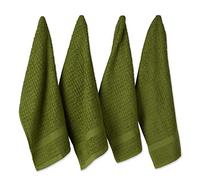 DII Ensemble de torchons gaufrés, en Coton, Vert Antique uni, 38,1 x 66 cm