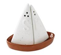 DII Ensemble salière et poivrière en céramique avec voiliers