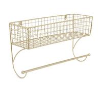 DII Étagère en métal avec Grande Barre Porte-Serviettes, décoration Rustique pour Salle de Bain, doré