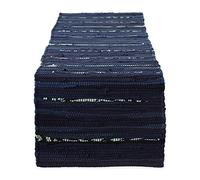 DII Everyday Chemin de Table Chindi Lavable en Machine, 35,6 x 182,9 cm, Bleu Nautique