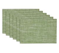 DII Everyday, Lot de 6 Sets de Table en Vinyle tissé pour intérieur/extérieur 33 x 45 cm Multicolore Motif Rayures Vert Figue