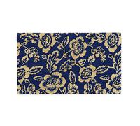 DII Floral Design Collection Paillasson en Fibre de Coco Naturelle, 43,2 x 73,2 cm, pivoines Bleues
