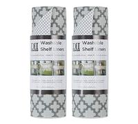 DII Fridge & Shelf Liner Collection Non-Adhesive, Cut to fit, Machine Washable, 12x20, Gray Lattice, 2 Piece