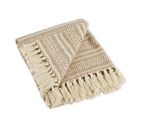 DII Global Adobe Couvre-lit tissé à Rayures, Coton, Stone, 50x60-Inch