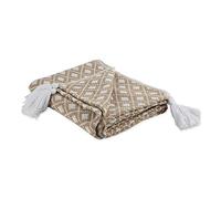 DII Home Essentials Inc Couverture Moderne en Coton marocain avec Franges pour Chaise, canapé, Pique-Nique, Camping, Plage, Usage Quotidien, Tissu, Stone, 50x60