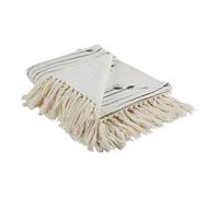 DII Home Essentials Inc Couverture Moderne en Coton marocain avec Franges pour Chaise, canapé, Pique-Nique, Camping, Plage, Usage Quotidien, Tissu, Noir, 50x60 with 2.5" Fringe