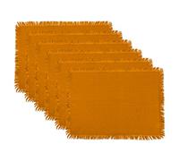 DII HVYW Fring MT Solid S/6 Set de Table en Coton Motif Citrouille