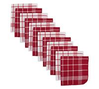 DII J & M Home Fashions Lot de 12 torchons à Tissage gaufré, Rouge