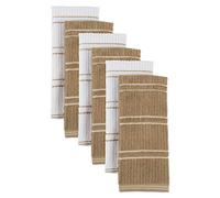 DII J & M Home Fashions Lot de 6 torchons de Cuisine en Tissu éponge côtelé Moka