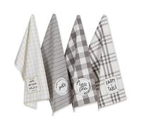 DII Kitchen Collection Ensemble de torchons en Coton Gris 45,7 x 71,1 cm