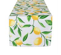 DII Lemon Bliss Chemin de Table d'extérieur résistant aux Taches et imperméable, Motif Citrons, 35,6 x 274,3 cm