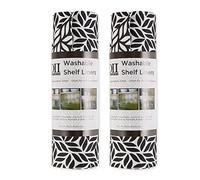 DII Lot de 2 revêtements pour réfrigérateur et étagère Non adhésifs, découpés sur Mesure, lavables en Machine, Motif Treillis crème