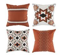 DII Lot de 4 Housses de Coussin décoratives carrées 45,7 x 45,7 cm, Argile, imprimé aztèque Assorti