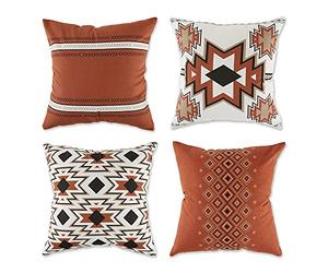 DII Lot de 4 Housses de Coussin décoratives carrées 45,7 x 45,7 cm, Argile, imprimé aztèque Assorti