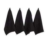 DII Lot de 4 torchons à Vaisselle Solides Noir