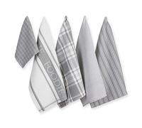 DII Lot de 5 torchons de Cuisine décoratifs Assortis - Ultra absorbants pour Le Lavage et Le séchage (Serviettes de 18 x 28 Pouces et vêtements 13 x 13 Pouces)