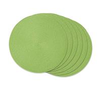 DII Lot de 6 Sets de Table Classiques tissés pour intérieur/extérieur, Rond, 38,1 cm de diamètre, Vert Citron, 6 pièces