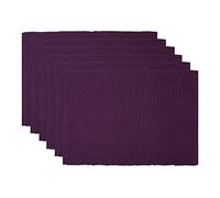 DII Lot de 6 Sets de Table côtelés, Aubergine, CAMZ33242
