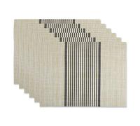 DII Lot de 6 Sets de Table en PVC tissé à Rayures Noires