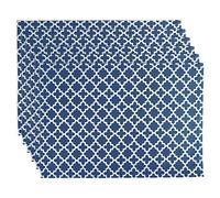 DII Classic Lattice Tabletop Collection Tissu en Coton Lavable en Machine, Bleu Nautique, Placemat Set, 13x19
