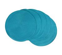 DII Lot de 6 Sets de Table Ronds tissés Classiques Bleu Baja 38,1 cm