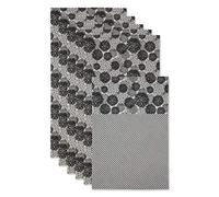 DII Lot de 6 Tapis de réfrigérateur Non adhésifs à découper pour tiroirs, poubelles, Plateaux, Produits de Protection, 30,5 x 61 cm - Dahlia Noir