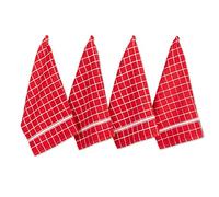 DII Lot de 6 torchons de Cuisine 100% Coton, lavables en Machine, Ultra absorbants, Basic Everyday 30,5 x 30,5 cm, Motif vitres Aubergine