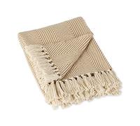 DII Modern Couvre-lit tissé Urban Chevron, Coton, Stone, 50x60