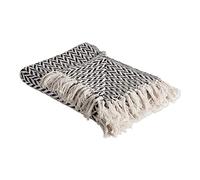 DII Modern Zig Zag Throw Blanket Coton tissé, Noir, 50x60