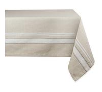 DII Nappe de Table à Manger à Rayures françaises, Style Farmhouse, 152,4 x 304,8 cm, Taupe/Blanc