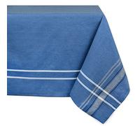 DII Nappe de Table à Manger à Rayures françaises, Style Farmhouse, en Lin, 152,4 x 264,2 cm, Chambray Bleu