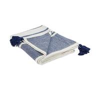 DII New Traditional Couvre-lit tissé 2 Tons à Motif Chevron rayé, Coton, Bleu Marine, 50x60