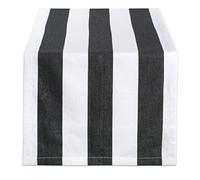 DII Noir et Blanc/Serviette de Table, Noir et Blanc, 18x72 Table Runner