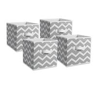 DII Non Woven Polyester Storage Bin, Chevron, Gray, Small Set of 4