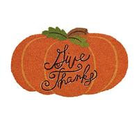 DII Paillasson d'extérieur en Fibre de Coco Naturelle pour Thanksgiving et Automne, décoration de Porche, 43,2 x 73,2 cm, Citrouille « Give Thanks »
