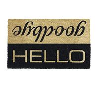 DII Paillasson en Fibre de Coco Naturelle pour intérieur/extérieur Motif Bonjour 45 x 76 cm