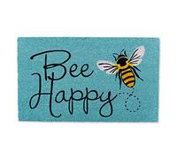 DII Paillasson en Fibre de Coco Naturelle, Tapis de vœux Amusant, Bee Happy, 45,7 x 76,2 cm