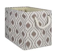 DII Panier de rangement pliable en polyester avec poignées en coton durable, solution de rangement pour bureau, chambre, placard, jouets, linge, pierre, L
