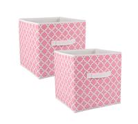 DII pliable Tissu Boîtes de rangement pour Crèches, les bureaux, les placards, décoration intérieure, Cube organiseurs et besoins de stockage de tous les jours, (L - 27,9 x 27,9 x 27,9 cm) Gris Lattice - Lot de 2