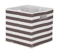 DII Polyester Cube Storage Collection Collapsible Hard Sided Bin, 13x13x13, Brown