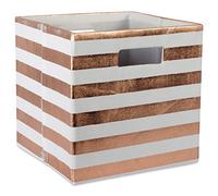 DII Polyester Cube Storage Collection Collapsible Hard Sided Bin, 13x13x13, Copper