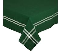 DII Pre de Provence Nappe de Table à Rayures françaises de Style Farmhouse, 152,4 x 264,2 cm, Vert Sapin baumier