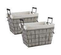 DII Rangement en métal, doublure rayée, panier doublé