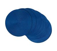 DII Rond tressé/tissé, intérieur/extérieur Set de Table, Lot de 6, Bleu Nautique