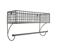 DII Rustic Farmhouse Bathroom Décor Étagère Murale Rustique en métal avec Porte-Serviette, Grande Taille, Gris, Large Towel Bar