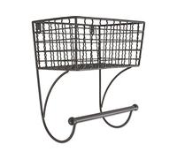 DII Rustic Farmhouse Bathroom Décor Étagère Murale Rustique en métal avec Porte-Serviette, Petite Taille, Gris, Small Towel Bar